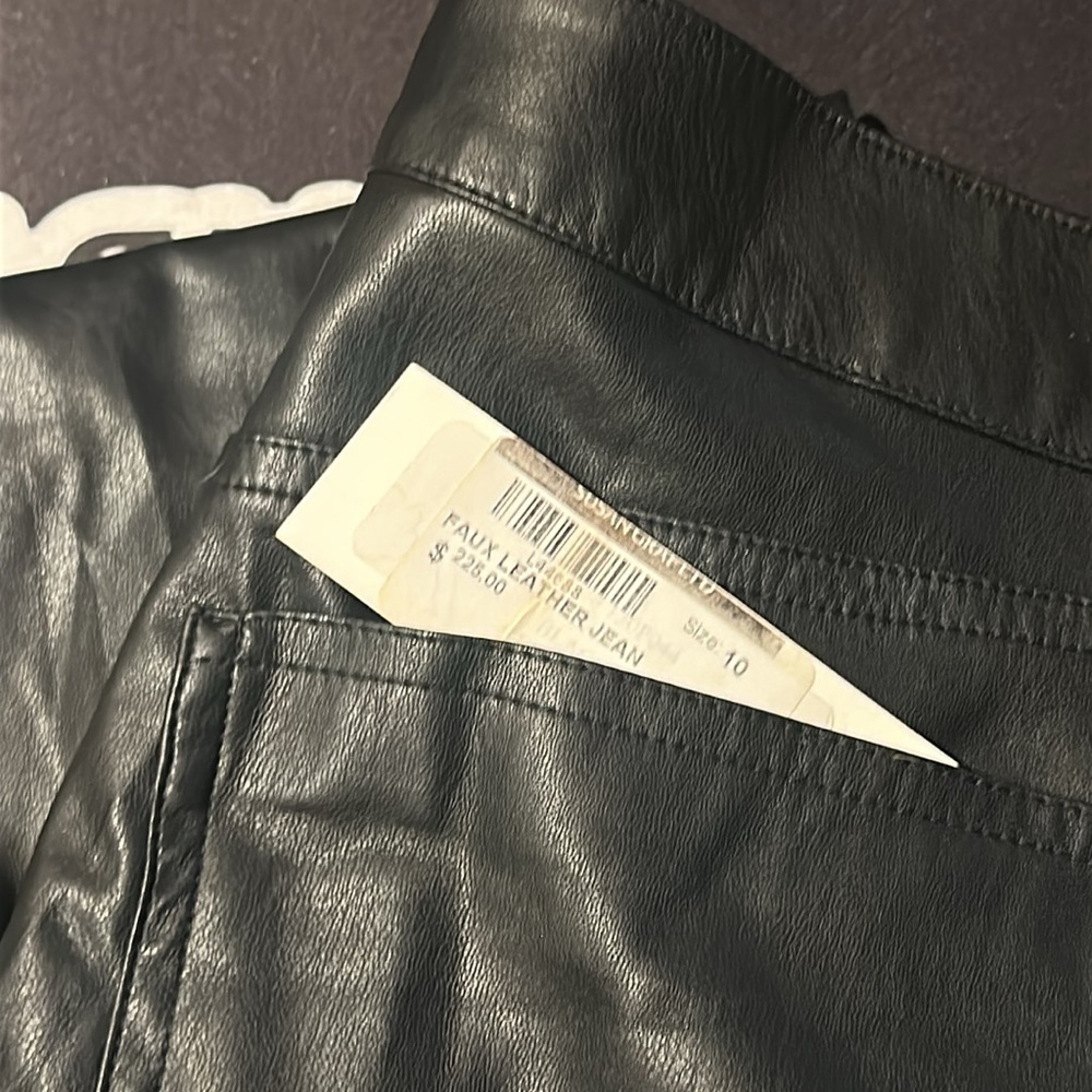 Peace of Cloth Black Faux Leather Jeans Size 10 NWT - Picture 15 of 15